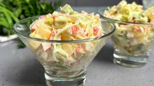 Салат "Новинка" всего из 4 продуктов! Вкусно так, что слов нет! Готовить минут 5, варить ничего не н