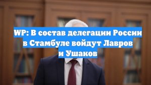 WP: В состав делегации России в Стамбуле войдут Лавров и Ушаков