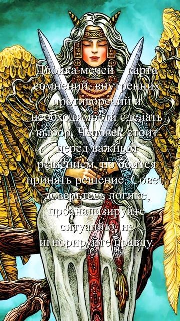 КАРТА ДНЯ Двойка мечей. #защитнаямагия #мистика #чистк?