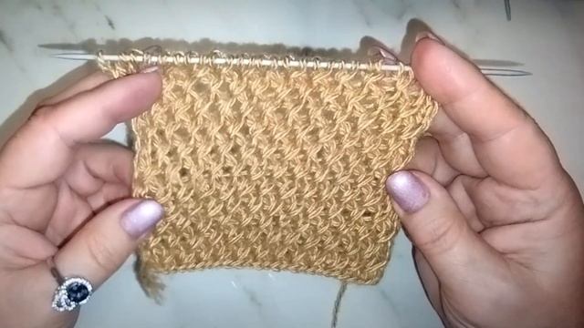 Для начинающих Сеточка спицами из вытянутых петель Очень просто!