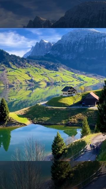 🇨🇭 ШвейцарияДом на берегу озера в Швейцарии🏠🌳💚 смотреть онлайн