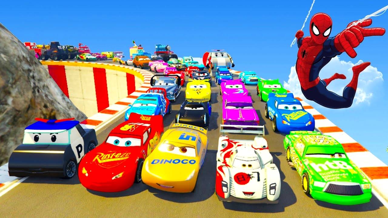 Дисней пиксар тачки молния маккуин против чико хикс горячие колеса гонка мультфильм для детей
