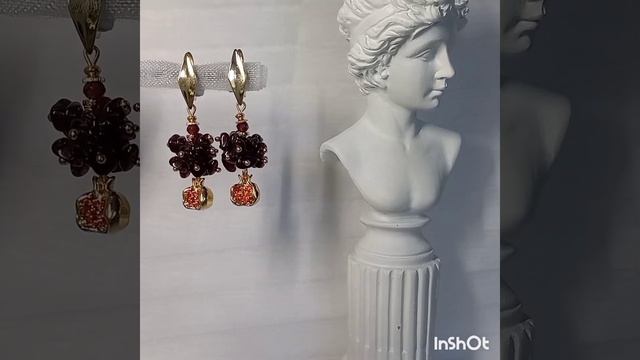 Серьги недели!!! Жемчуг, гранат. смотреть онлайн