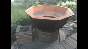 Банный чан обложенный кирпичом Улучшаем КПД купели. Обзор банного чана.