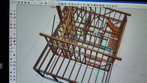 мой первый проект каркасной бани в SketchUp. (без озвучки)