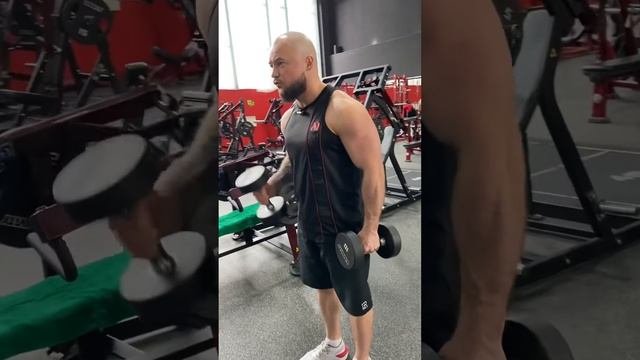 Молотки с гантелями поочерёдно стоя