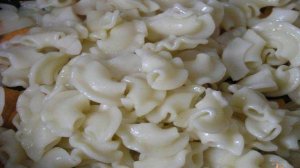 Паста с семгой и овощами