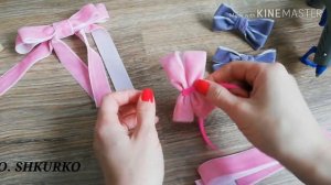 Бархатные бантики Бантики для маленьких модниц из бархатных лент 2,5 см