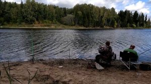 Осенний фидер на озере Удомля! Сом рвет снасть!