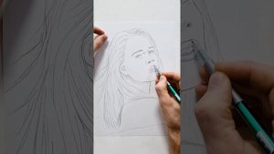 Рисую Настю Рыжик (Nastya Rizhik), портрет карандашом