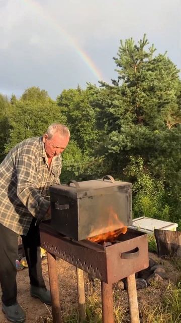 #деревня #озеро #рыбалка #травы #дождь #радуга #коптим #р смотреть онлайн