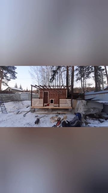 Каркасная баня 4х2 3м 4м 5м 6м с террасой и хозблоком #кар? смотреть онлайн