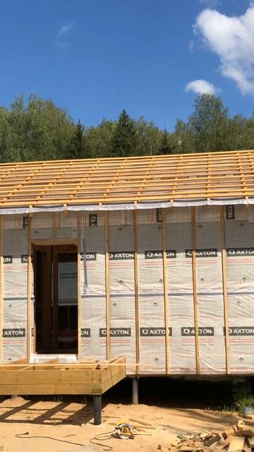 Каркас одноэтажного дома 6х7 РЕТРО с контррейкой на фа? смотреть онлайн