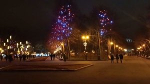Новогодний Харьков в декабре 2024. Вечерняя иллюминация