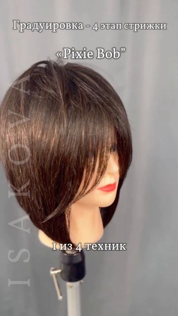 Градуировка - 4 этап стрижки "Pixie Bob" #обучениепарикмахе?