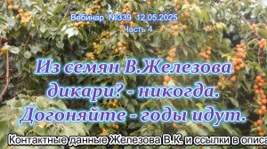 Железов Валерий. Вебинар 339. ч.4. Из семян В.Железова дикари? - никогда. Догоняйте - годы идут.