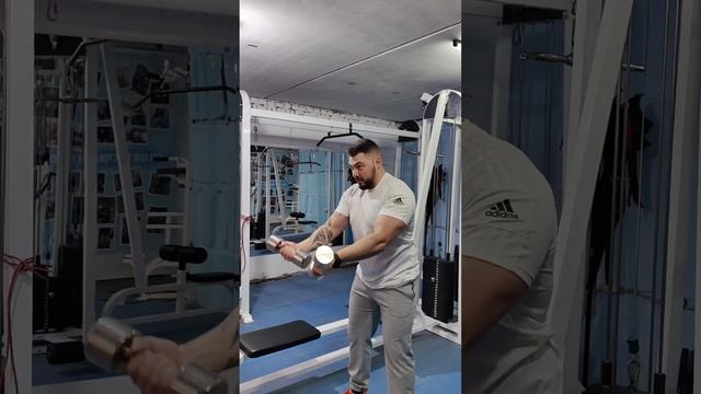 Махи гантелей перед собой (2 варианта)