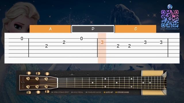 🎸 Frozen - Let it Go - EASY Guitar tutorial (TAB AND CHORDS) Ⓜ️