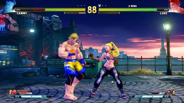CAMMY (Cowgirl) vs LUKE (Default) - CPU vs CPU - Street Fighter V Champion Edition MOD