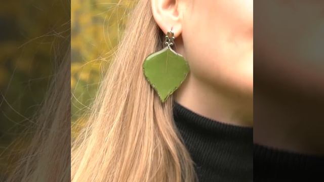 Серьги и кулон из листьев берёзы смотреть онлайн