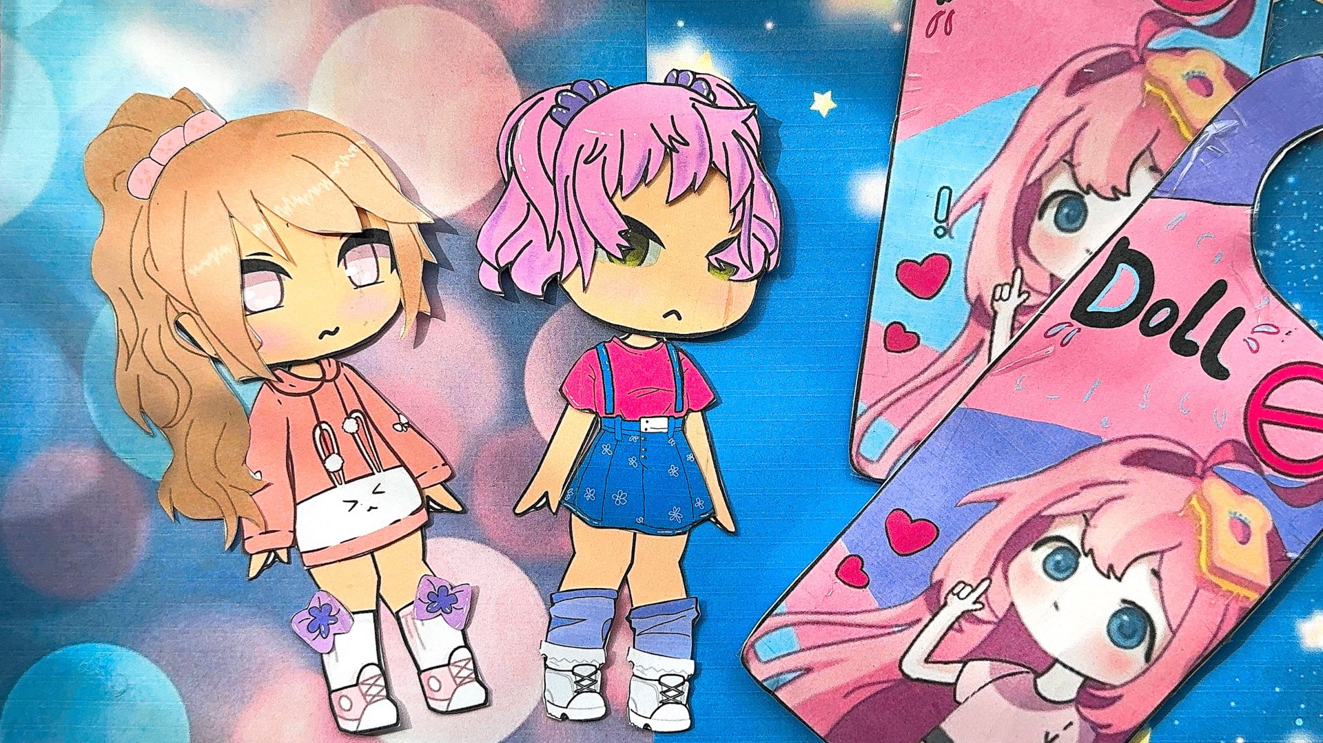 РАСПАКОВКА Бумажной куклы / Gacha 🌸 Бумажные куклы . Асмр смотреть онлайн