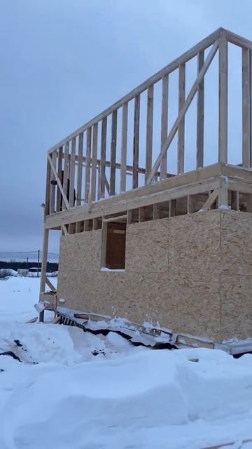 Строительство каркасного дома .Замкнули периметр вто? смотреть онлайн