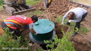 монтаж септика евролос про 5 с экскаватором
