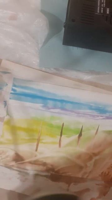 Арт. Простой пейзаж. Горячий воск и утюг. Быстрое рисов смотреть онлайн