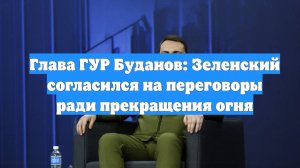 Глава ГУР Буданов: Зеленский согласился на переговоры ради прекращения огня