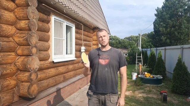 Шлифовка сруба. Покраска маслом. Тёплый шов. смотреть онлайн
