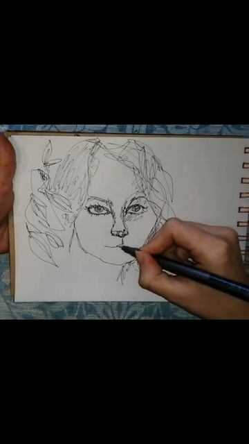 Быстрое рисование - рисунок одной линией One line art speedpaint #short #shorts