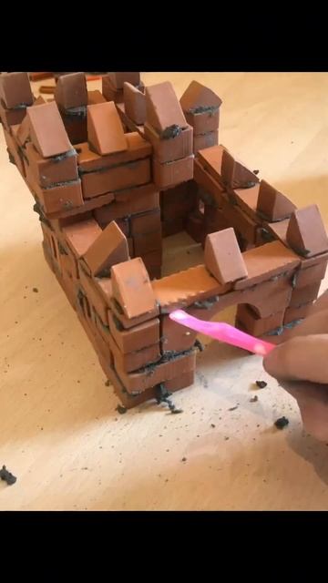 Замок из мини кирпичей стройка кирпичи раствор а4
