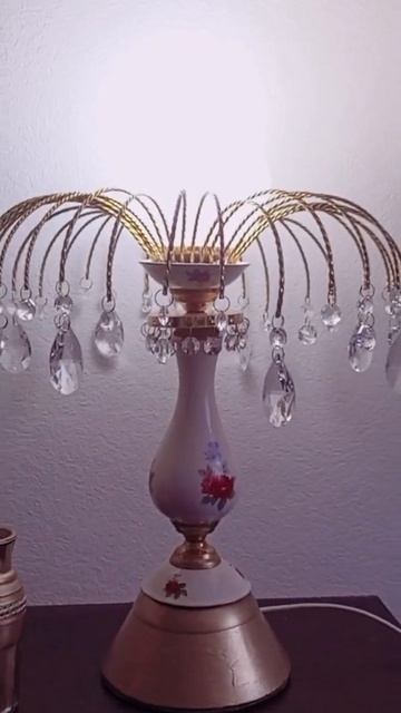 Лампа настольная Хрустальный фонтан. Немецкий фарфор, смотреть онлайн