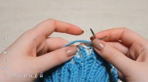 Женская шапка в технике бриошь "Заснеженные листья" // Brioche Stitch // Women's hats knitting