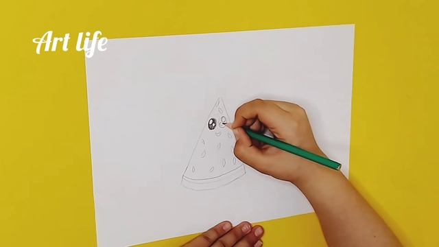 Как нарисовать милого арбуза? смотреть онлайн