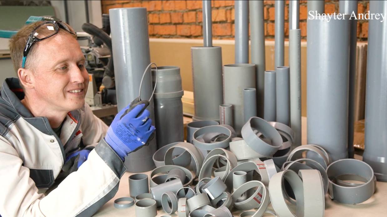 Легко режем, с фаской, любые канализационные трубы! смотреть онлайн