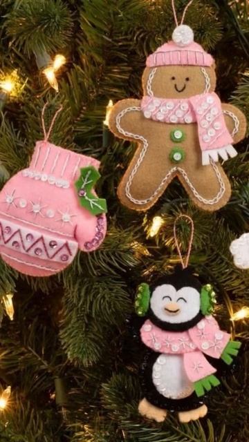 Елочные игрушки из фетра своими руками | Идеи для руко? смотреть онлайн