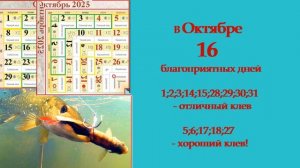 Календарь рыбака на 2025 год.