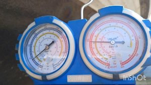 Эвакуация фреона из системы в пустой баллон из из под фреона.