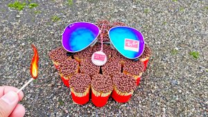 Эксперимент 10.000 спичек vs Солнцезащитные Очки Ray Ban! Experiment Matches vs Sunglasses Ray-Ban!