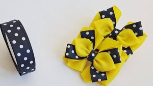 Объемные крупные бантики из лент