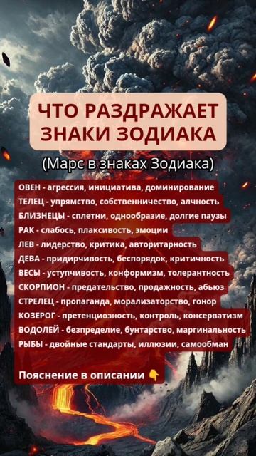 Что раздражает знаки Зодиака | Марс в знаках в гороско?