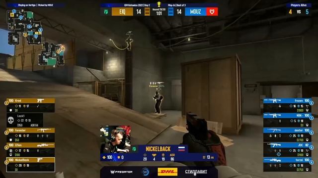 MOUZ VS ENTROPIQ | IEM Katowice 2022 Play-In | Лучшие моменты | csgo