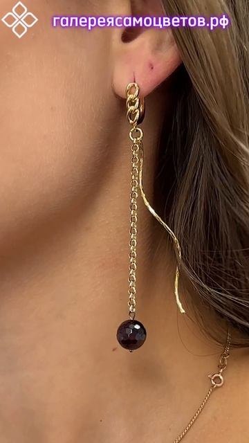 Серьги с гранатом от Галереи Самоцветов #diamond #jewelry