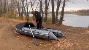 обзор про шикарнуюнадувная лодка ПВХ " Дикий 360 " с носо