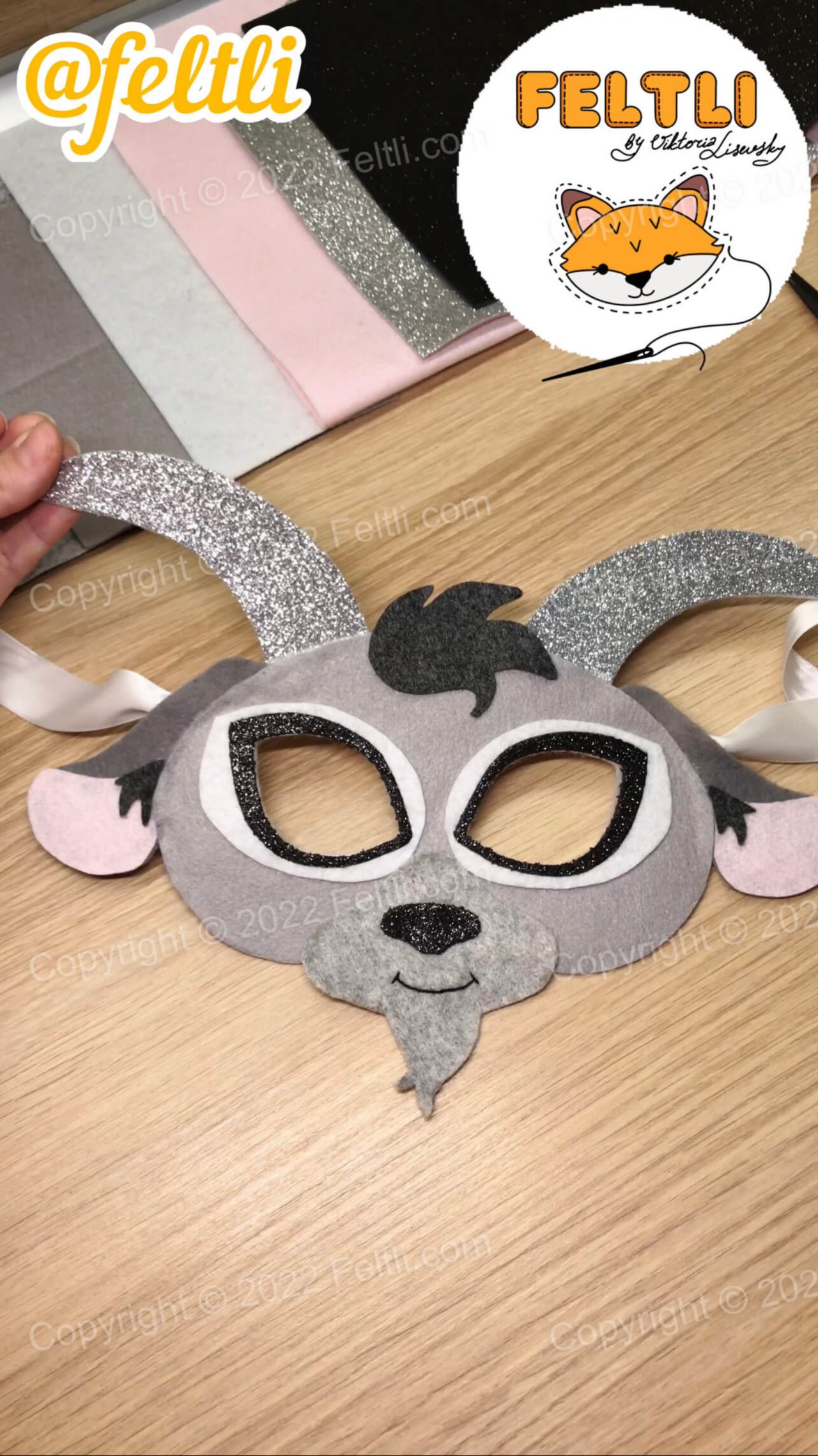 Новогодняя маска козлёнка из фетра своими руками / Выкройка маски козленка