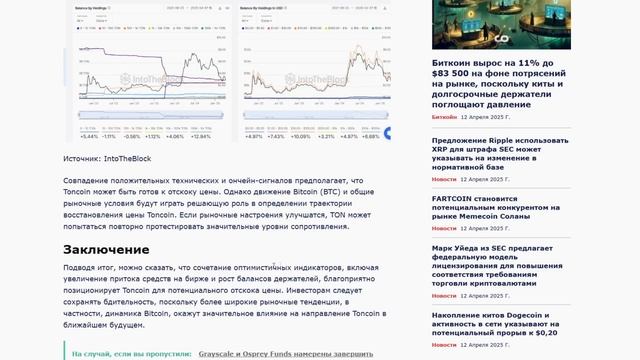 TONCOIN ГОТОВИТСЯ К ОТСКОКУ ИЗ-ЗА ВАЖНОГО СИГНАЛА! ПАМП TON