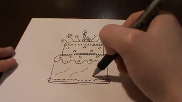 Рисуем тортик. Приятное для меня событие - 100 подписчиков. Спасибо друзья!!!!!!!!!!!!!!!! смотреть онлайн