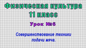 Физическая культура 11 класс (Урок№6 - Совершенствование техники подачи мяча.)