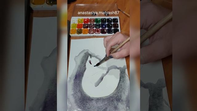Грануляция. первый опыт. акварель 🎨🖌️